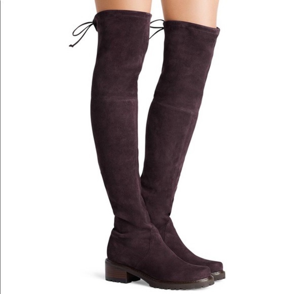 Stuart Weitzman Vanland Cola Brown Suede Tall Boots, Size 7